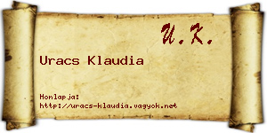 Uracs Klaudia névjegykártya